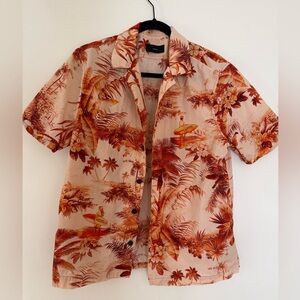 Alanui Hawaiian Shirt Mens Small Tropical Print Short Sleeve Button Up